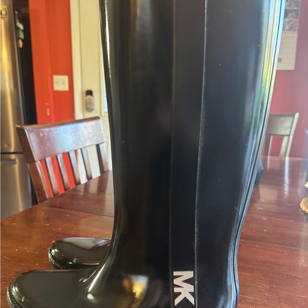 Michael Kors Black Rain Boots - Picture 2 of 2